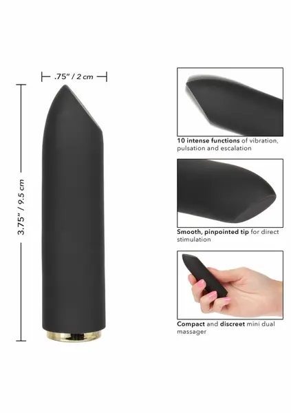 Raven Teaser mini masažer, 10 modova vibracije, vodootporan, punjiv putem USB-a