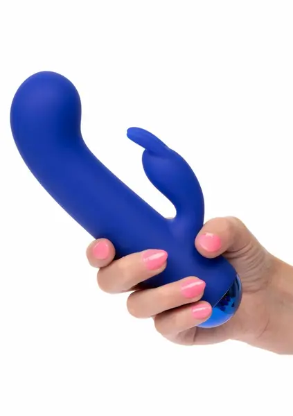 Thicc Chubby Bunny roze masažer sa dva motora od tečnog silikona, 13.3 cm