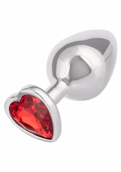 Jewel Large Ruby Heart Plug, luksuzni metalni analni čep sa crvenim draguljem, veličina L