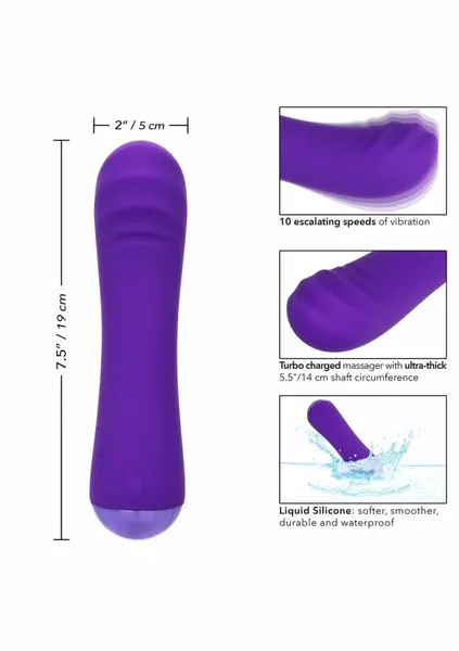 Thicc Chubby Buddy tečni silikonski masažer 14 cm USB vodootporni roze