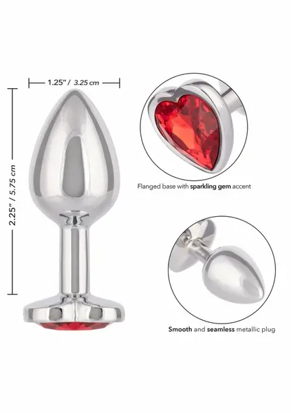 Jewel Small Ruby Heart Plug metalni intimni dodatak bez nikla