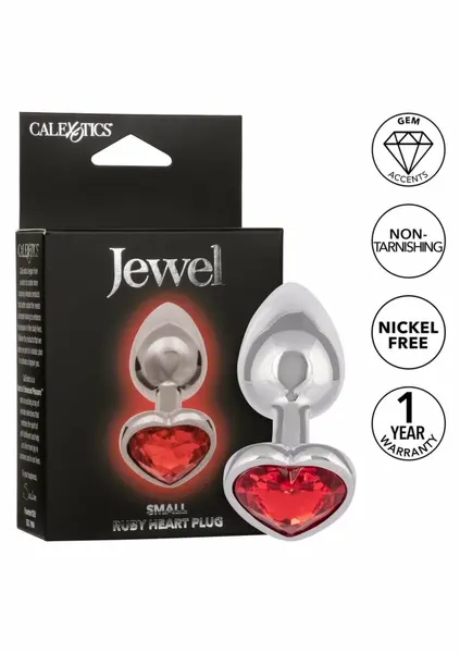 Jewel Small Ruby Heart Plug metalni intimni dodatak bez nikla