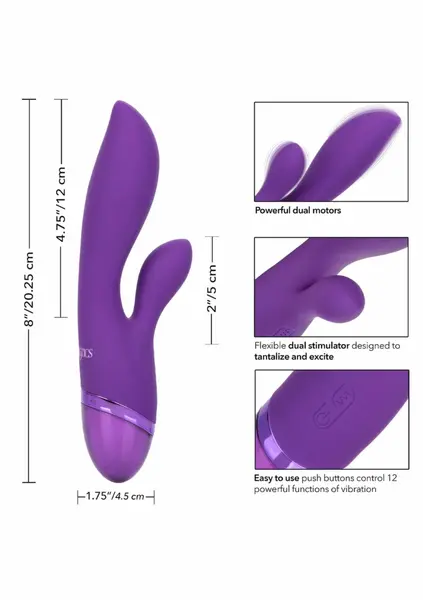 Aura Dual Lover silikonski masažer sa dva motora, 12 modova vibracije, vodootporan