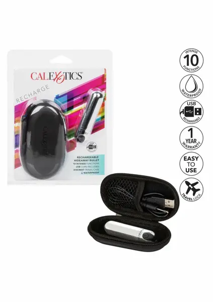 CalExotics punjivi Hideaway Bullet kompaktni intimni masažer sa USB punjenjem