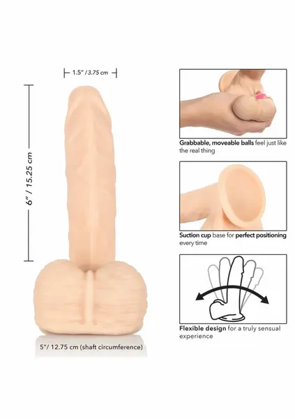 CalExotics Emperor Ballsy PureSkin intimna mašina sa vakuumskom bazom 20 cm