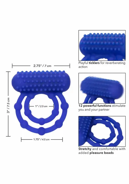 Pipedream 10 Bead Maximus Ring punjivi silikonski sistem sa dvostrukim prstenom