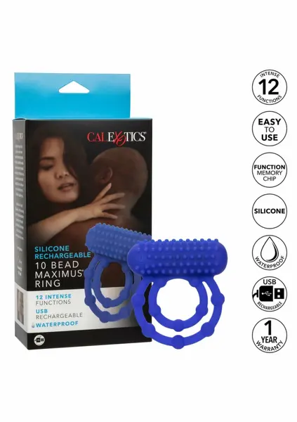Pipedream 10 Bead Maximus Ring punjivi silikonski sistem sa dvostrukim prstenom