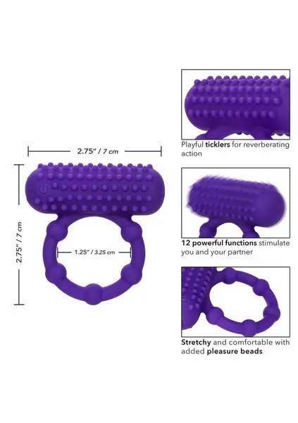 Maximus 5 Bead punjivi silikonski prsten, 12 modova vibracije, vodootporan