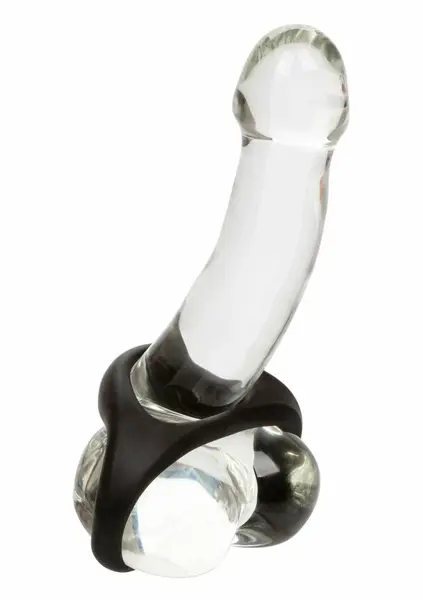CalExotics Ultra Soft Dual Ring silikonski sistem dvostrukog prstena crni