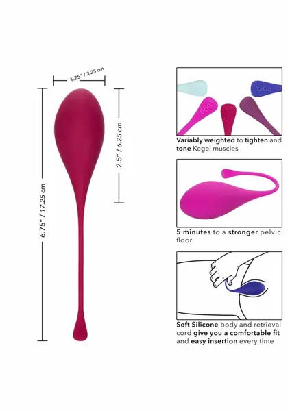 CalExotics Kegel set za trening od 5 delova progresivni sistem za jačanje karličnog dna