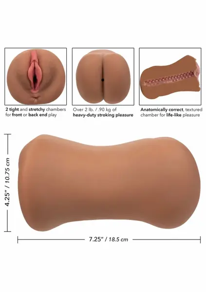 CalExotics Stroke It Dual Entry masturbator sa dva ulaza Pure Skin roze 900g