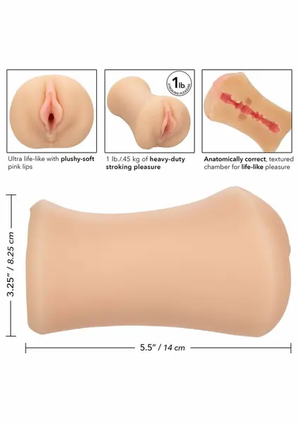 CalExotics Stroke It Tight Anatomical Intimate Device, PureSkin, 15 cm
