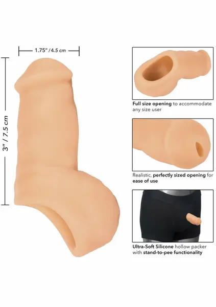 Packer Gear Ultra-Soft Stand-To-Pee Black Silicone Device 13 cm