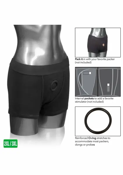 Packer Gear Boxer Brief Harness crne pamučne bokserice sa uprtačem podesive 716770081414