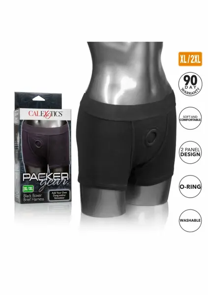 Packer Gear Boxer Brief Harness Black Udoban pamučni sistem L/XL