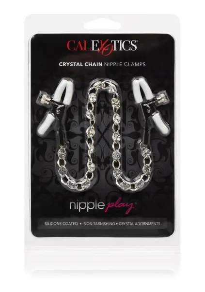 CalExotics Crystal Chain podesive štipaljke za bradavice sa silika kristalima