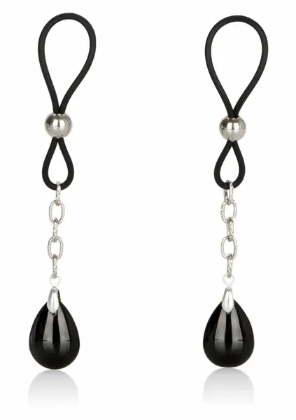 CalExotics Nonpierce Nipple Jewelry Adjustable Black Onyx Charms