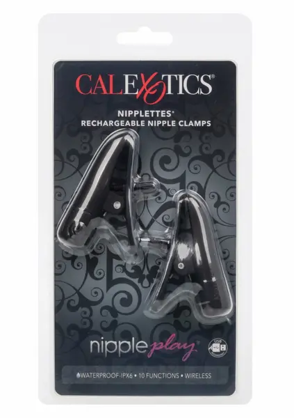 Nipple Play Nipplettes Rechargeable Adjustable Vibrating Clamps Pink