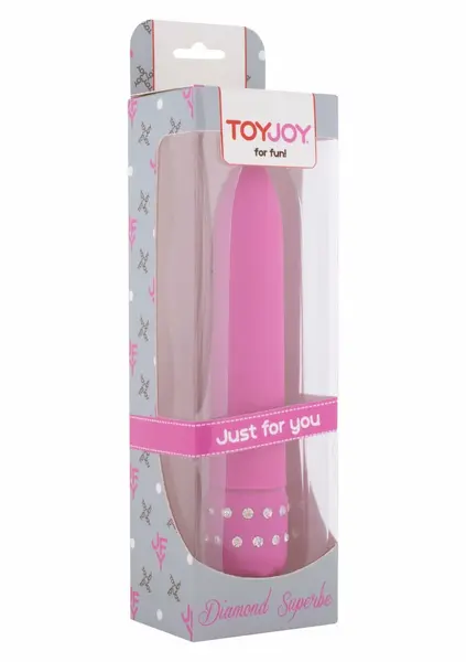 ToyJoy Diamond Superbe vibrator klasičnog dizajna sa detaljima od cirkona 19 cm