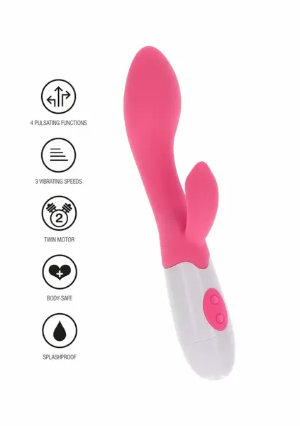 ToyJoy Funky Lover silikonski vibrator u roze boji sa 7 modova rada