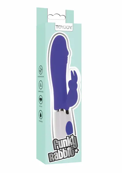 ToyJoy Funky Rabbit vibrator od 100% silikona, 4 režima rada, jarke boje, otporan na prskanje vode