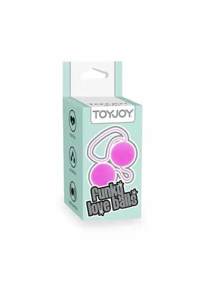 ToyJoy Funky Love Balls silikonske vaginalne kuglice u jarkoj roze boji 8713221328281