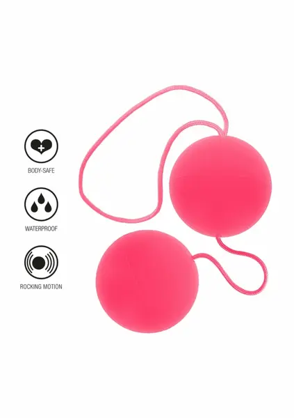 ToyJoy Funky Love Balls silikonski otežani intimni trenažer roze 8713221328250