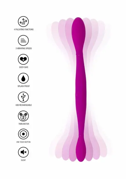TOYJOY Infinity Double fleksibilni silikonski intimni masažer, USB, ljubičasti