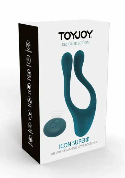 TOYJOY Icon 2 Superb masažer za parove sa daljinskim upravljačem silikonski plavi