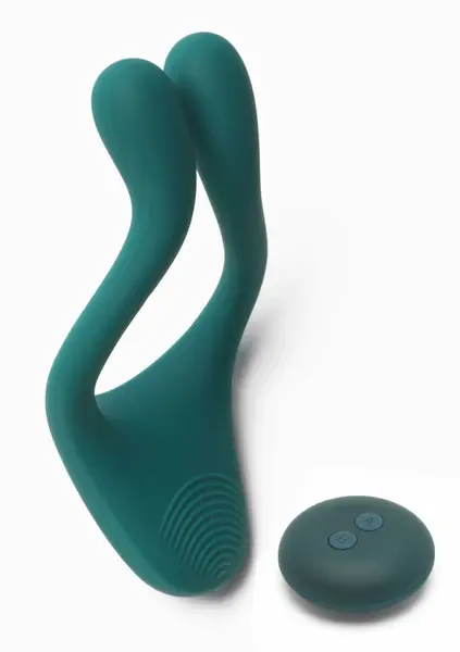 TOYJOY Icon 2 Superb masažer za parove sa daljinskim upravljačem silikonski plavi