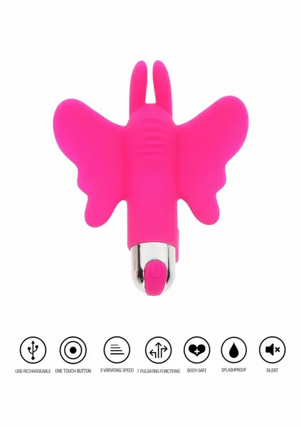 ToyJoy Butterfly Pleaser punjivi mini silikonski masažer za prst sa 7 modova vibracije