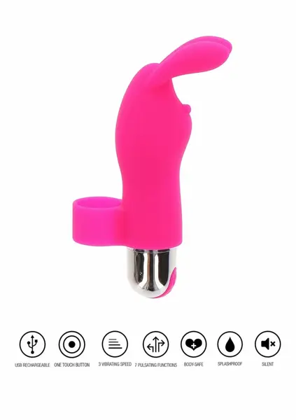 ToyJoy Bunny Pleaser punjivi mini silikonski masažer za prst USB 7 modova