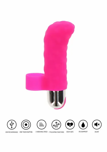 ToyJoy Tickle Pleaser punjivi mini silikonski masažer za prst sa 7 modova rada