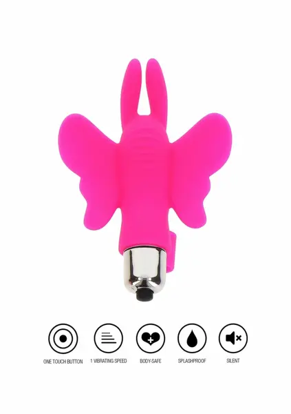 ToyJoy Butterfly Pleaser mini silikonski masažer za prst, 1 brzina, roze