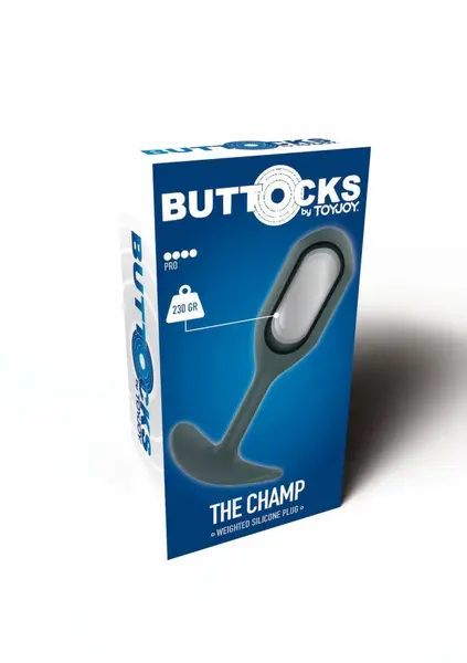 ToyJoy The Champ otežani silikonski analni čep 230g, 13cm, crni