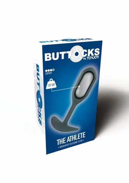 ToyJoy The Athlete otežani silikonski analni čep 12cm 230g crni