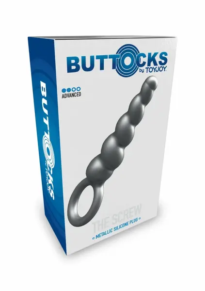 TOYJOY The Screw Plug silikonski analni čep sa metalik završnicom srednji 8713221833075