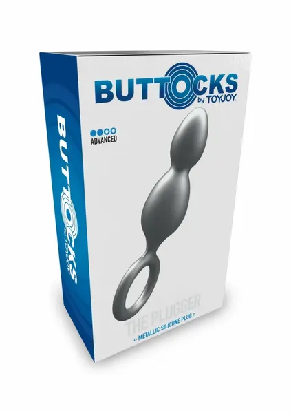 TOYJOY The Plugger analni čep sa dve kuglice silikon sa metalik sjajem 12 cm