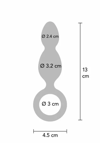 TOYJOY The Plugger analni čep sa dve kuglice silikon sa metalik sjajem 12 cm