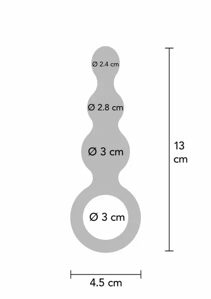 TOYJOY The Stuffer 3 Balls Plug Silicone Intimate Trainer Metallic