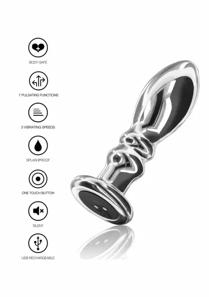TOYJOY The Slider vibrirajući analni čep od nerđajućeg čelika, veličina L, 7 modova vibracije, USB punjenje