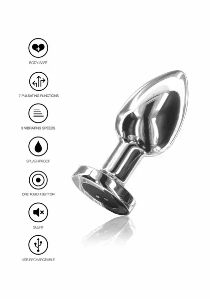 TOYJOY The Glider Vibrating Plug Medium vibrirajući analni čep od nerđajućeg čelika sa 7 modova