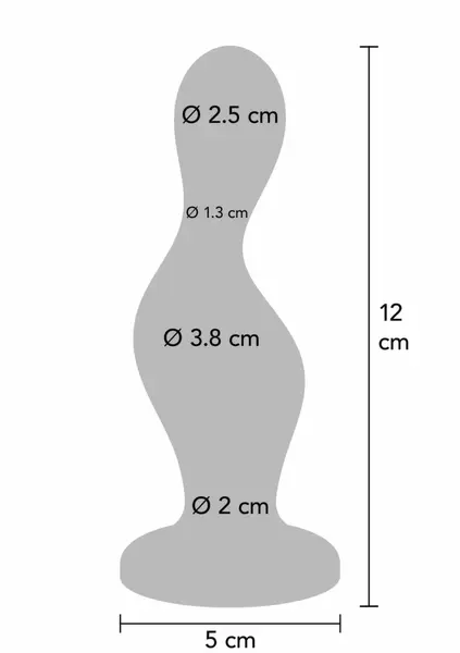 TOYJOY The Hitter metalik plavi silikonski analni čep sa anatomskim vrhom i sigurnosnim postoljem