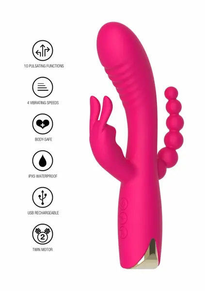 TOYJOY Aphrodite trostruki vibrator Designer Edition, sistem sa dva motora