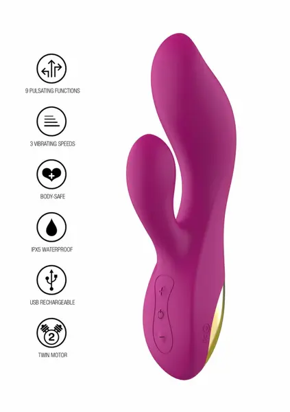 TOYJOY Freya Rumble vibrator iz ekskluzivne Designer Edition serije sa dva motora u roze boji