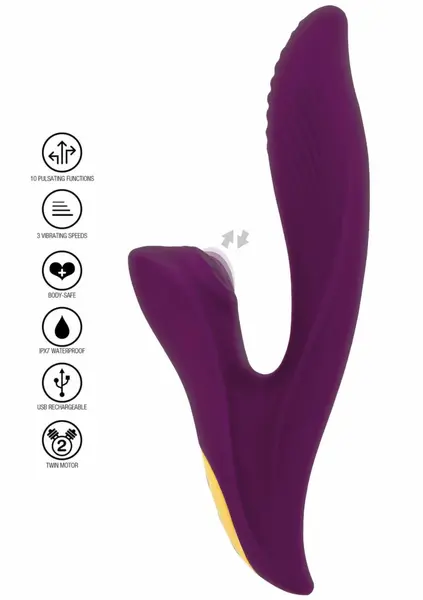 ToyJoy Athena vibrator sa efektom tapkanja i dva motora od vodootpornog silikona