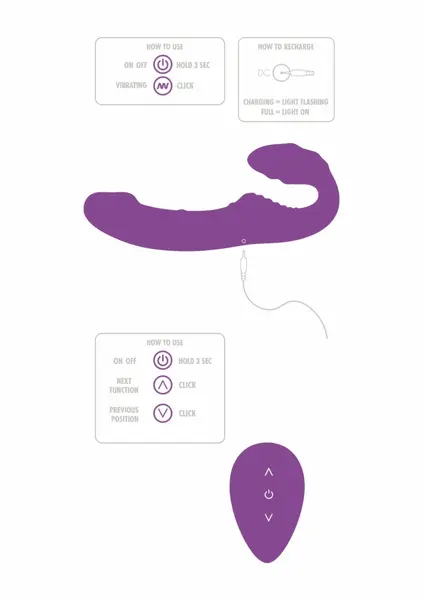 ToyJoy Nymphea vibrator za parove bez kaiševa, daljinski upravljač, silikon, USB, roze