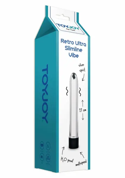 ToyJoy Retro Ultra Slimline vibrator elegantan i kompaktan dizajn u srebrnoj boji