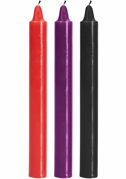 TOYJOY japanske sveće za kapanje, set od 3 komada, vosak niske temperature, višebojne