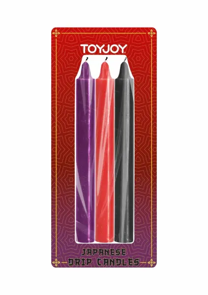 TOYJOY japanske sveće za kapanje, set od 3 komada, vosak niske temperature, višebojne